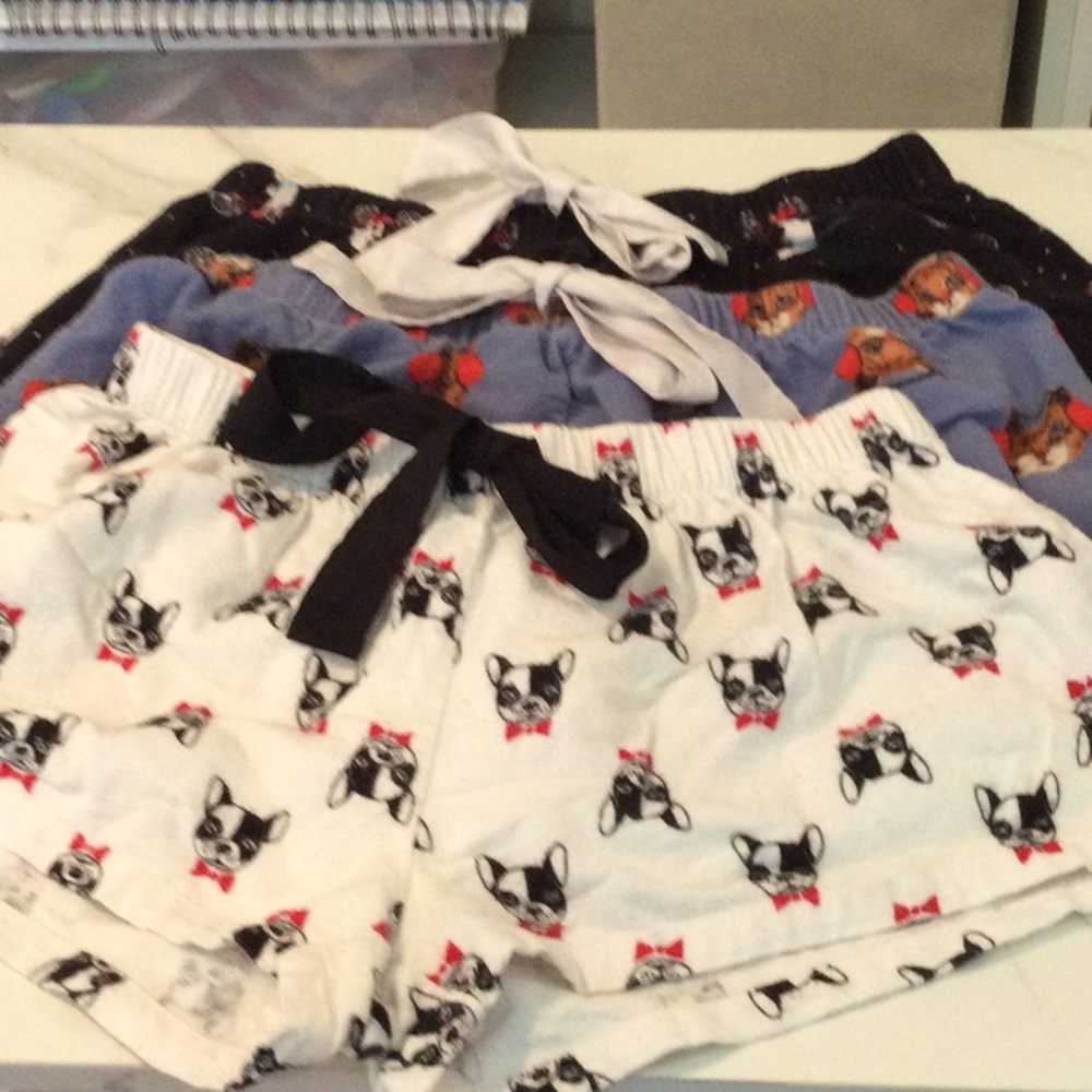 Set of three Forever 21 pajama shorts, small.